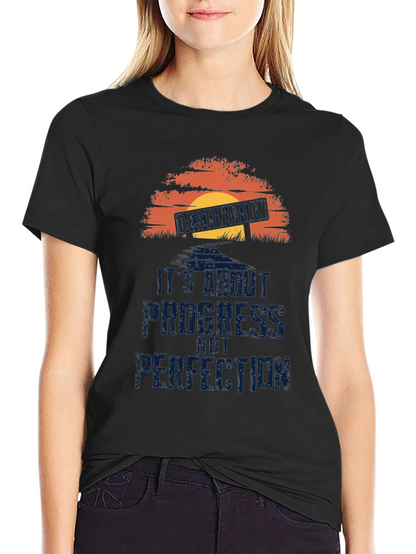 Progress Not Perfection T-Shirt - Motivational Graphic Tee