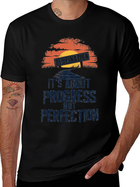 Progress Not Perfection T-Shirt - Motivational Graphic Tee