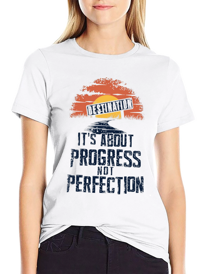 Progress Not Perfection T-Shirt - Motivational Graphic Tee