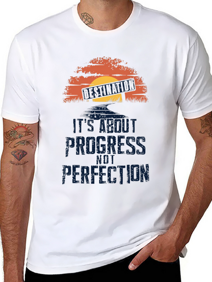 Progress Not Perfection T-Shirt - Motivational Graphic Tee