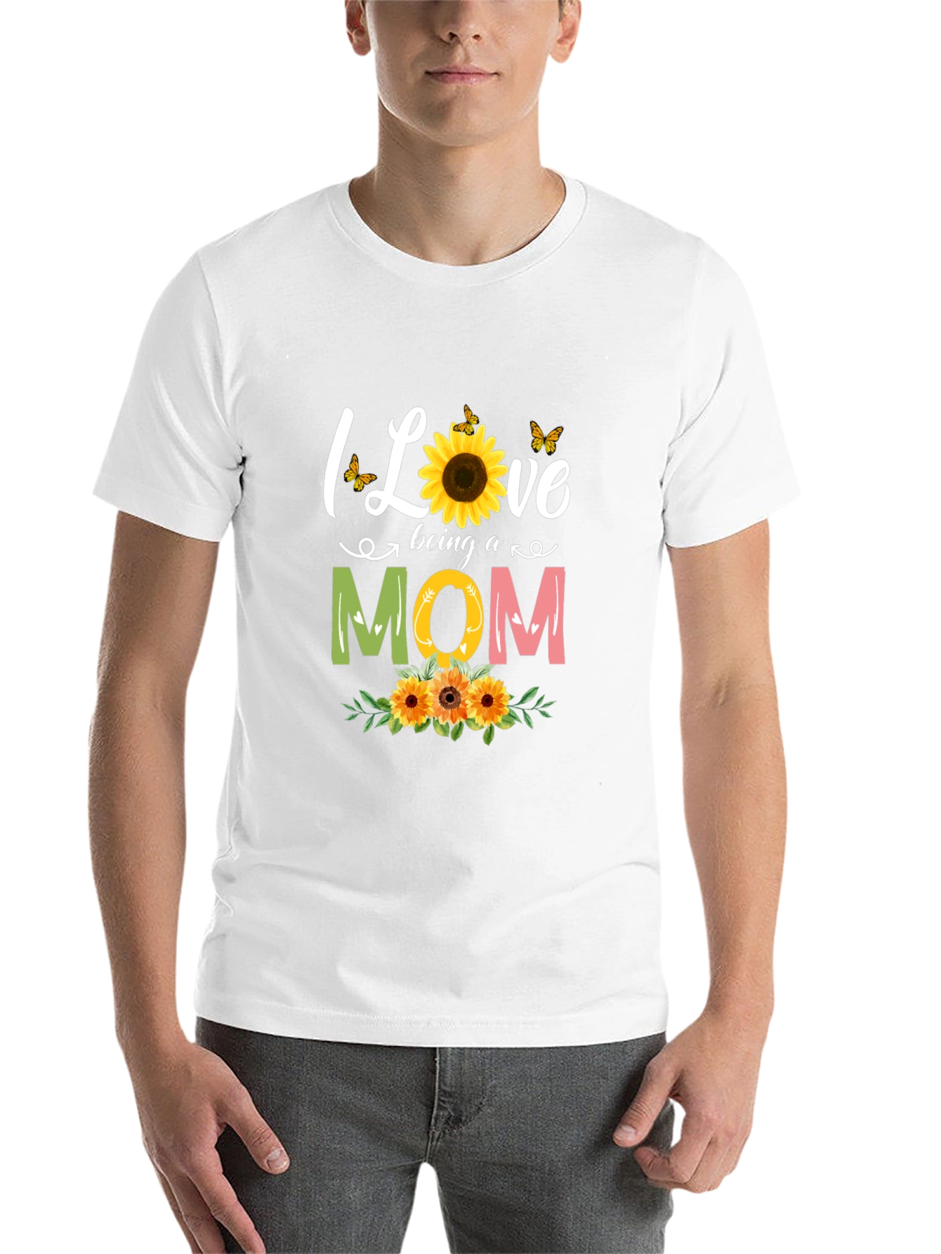 I Love Being A Mom Sunflower Graphic Tee