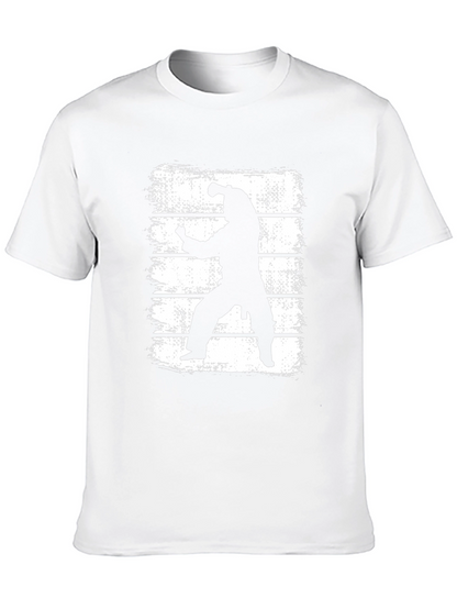 Martial Arts Silhouette Graphic T-Shirt - Black