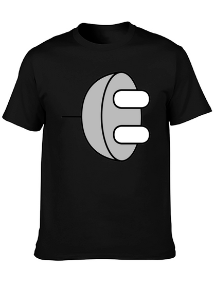 Novelty Power Plug Graphic T-Shirt - Black