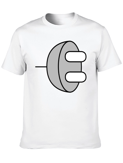 Novelty Power Plug Graphic T-Shirt - Black