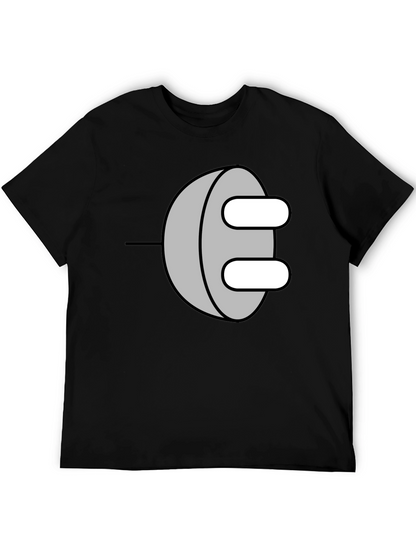 Novelty Power Plug Graphic T-Shirt - Black