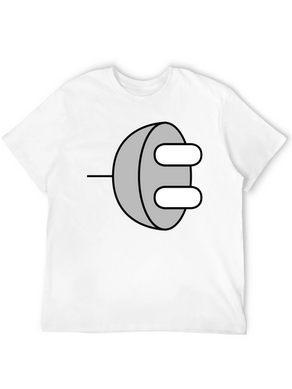 Novelty Power Plug Graphic T-Shirt - Black