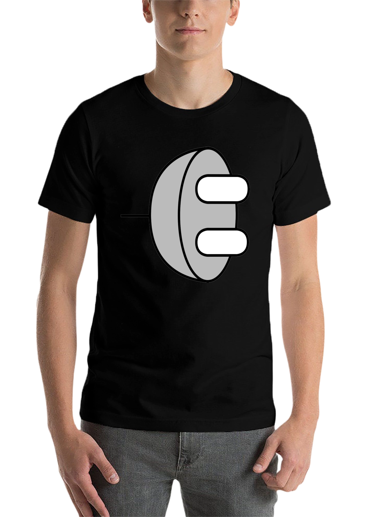 Novelty Power Plug Graphic T-Shirt - Black