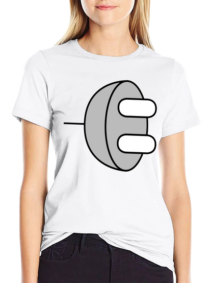 Novelty Power Plug Graphic T-Shirt - Black