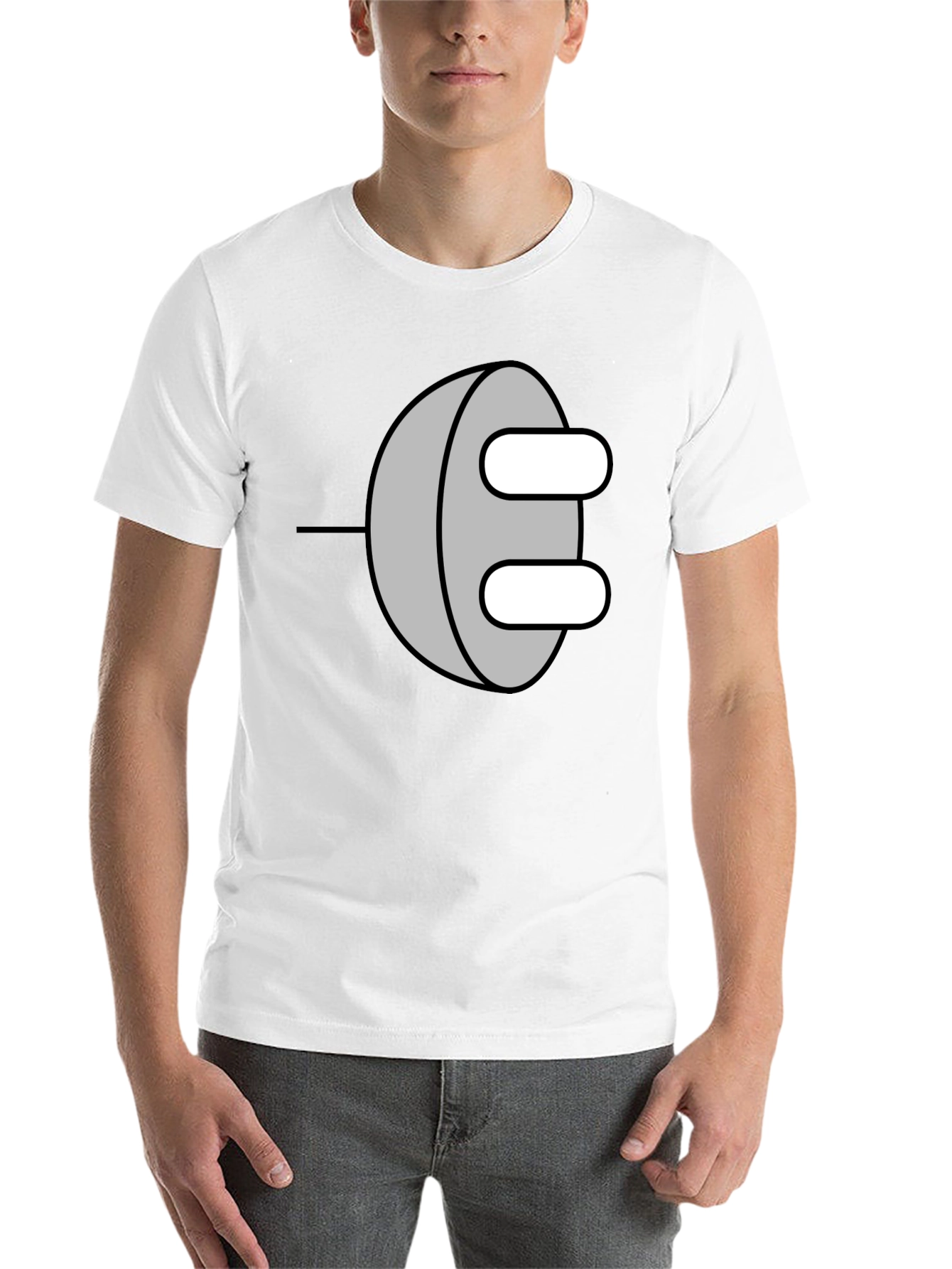Novelty Power Plug Graphic T-Shirt - Black