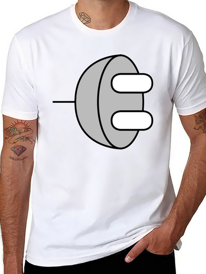 Novelty Power Plug Graphic T-Shirt - Black