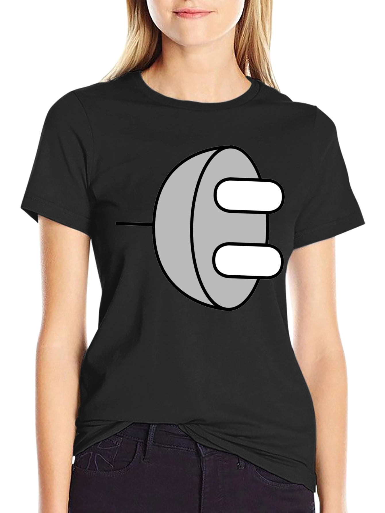 Novelty Power Plug Graphic T-Shirt - Black