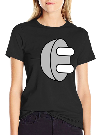 Novelty Power Plug Graphic T-Shirt - Black