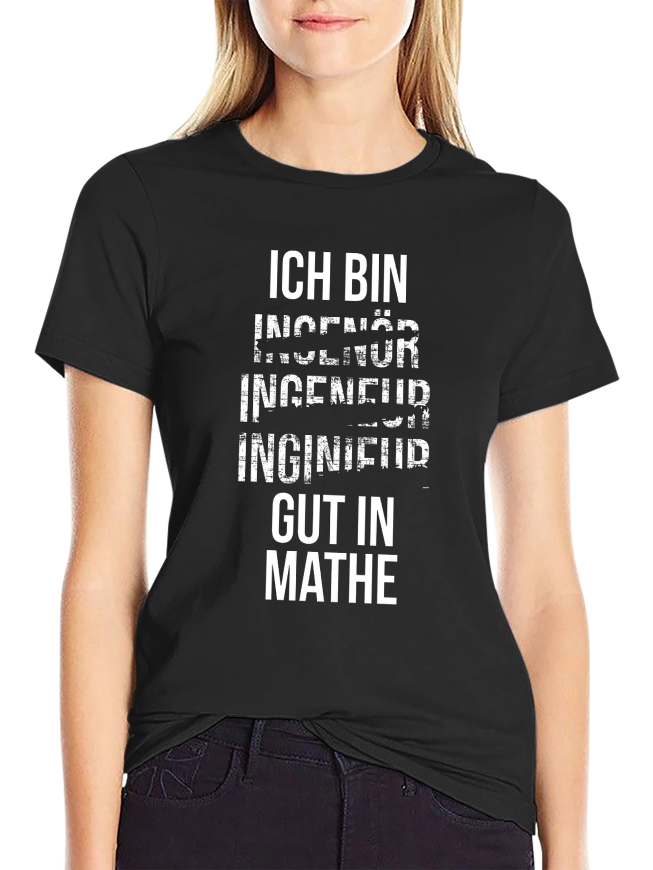 Engineer Gut in Mathe Black T-Shirt