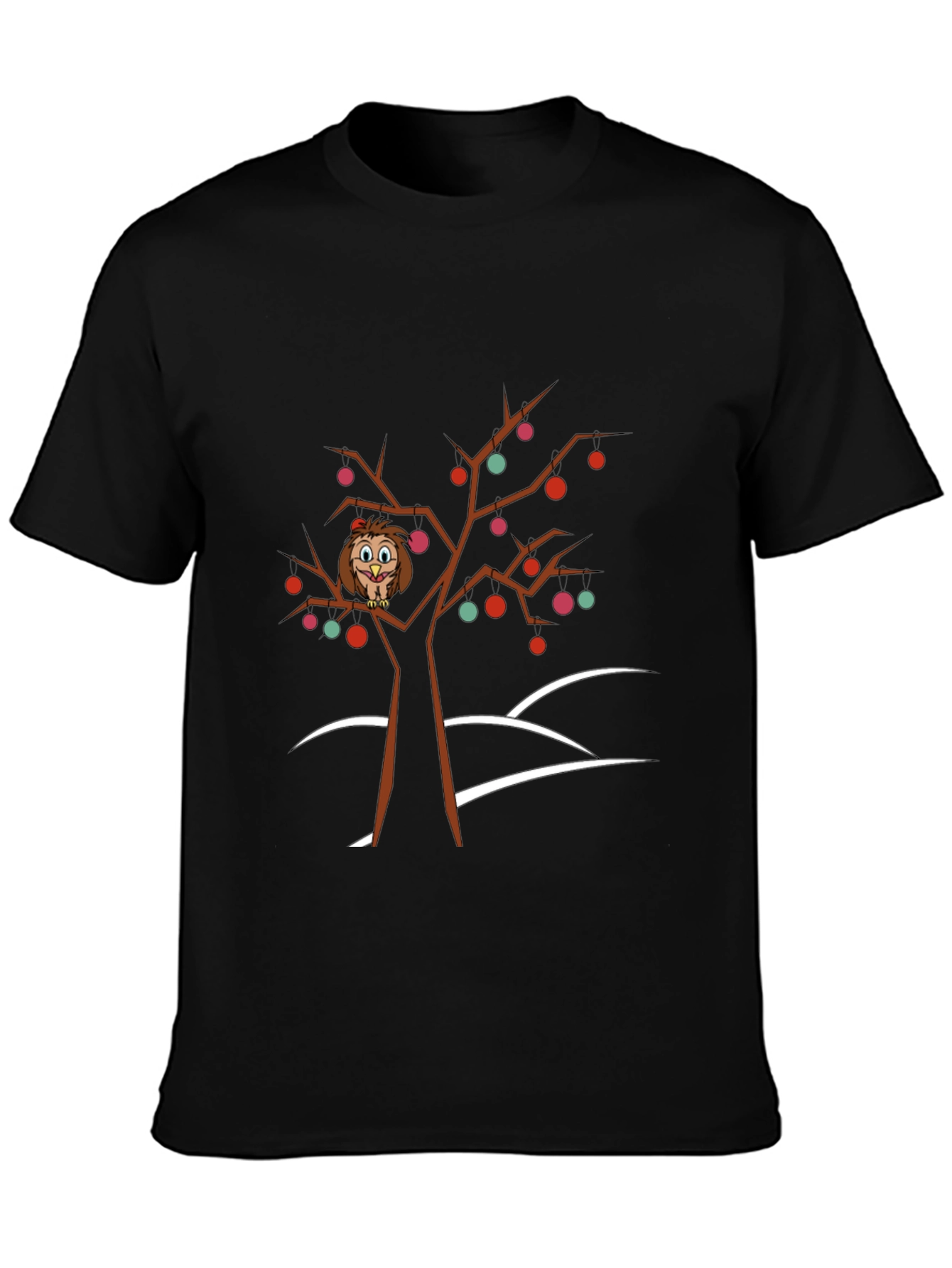 Owl in Tree Graphic Tee - Holiday Fun!