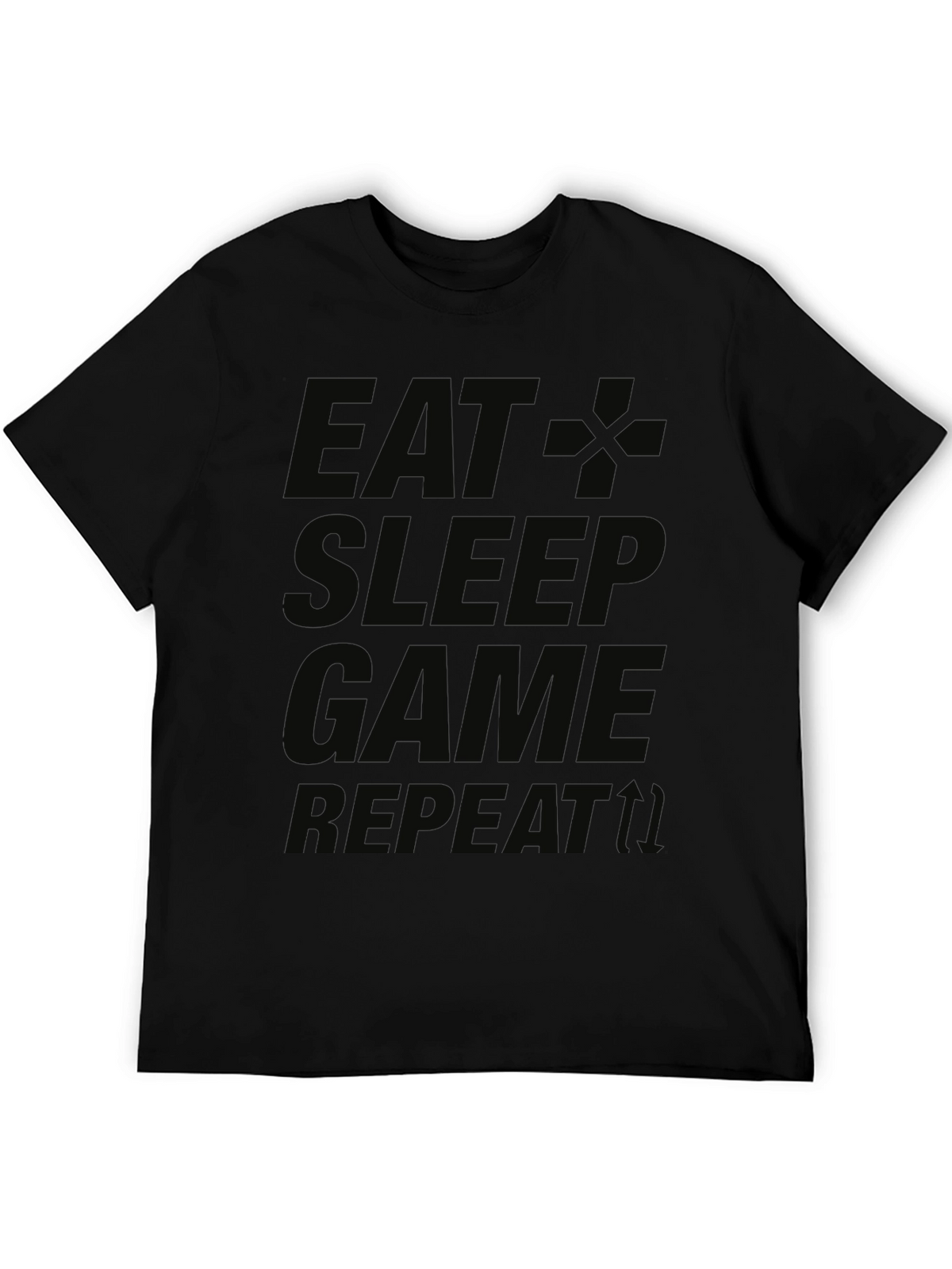Eat Sleep Game Repeat Black T-Shirt