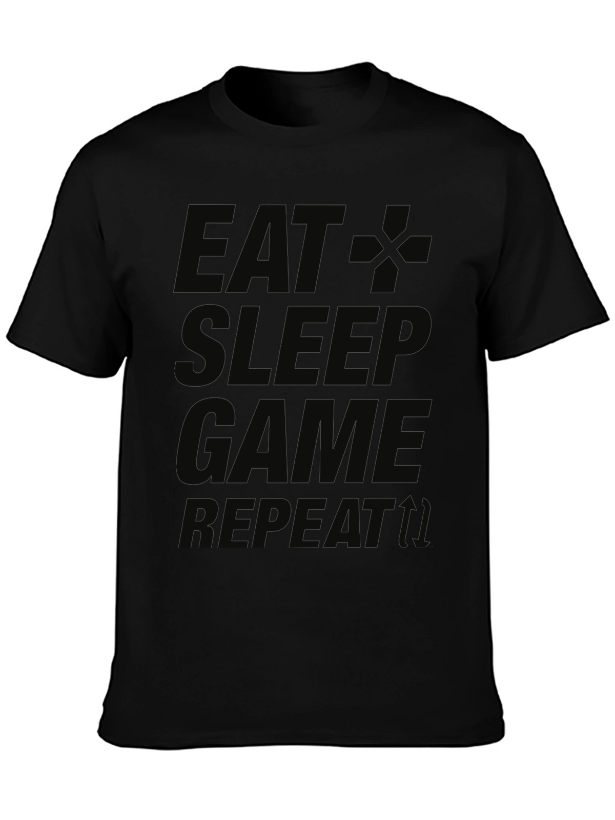 Eat Sleep Game Repeat Black T-Shirt