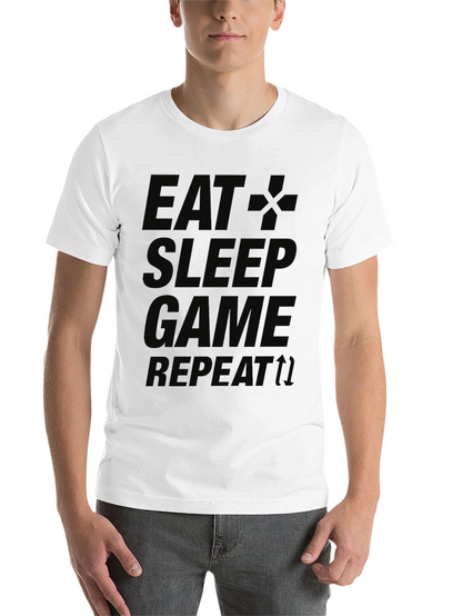 Eat Sleep Game Repeat Black T-Shirt