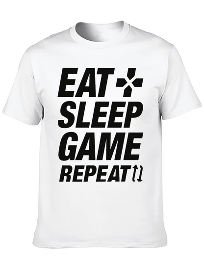 Eat Sleep Game Repeat Black T-Shirt