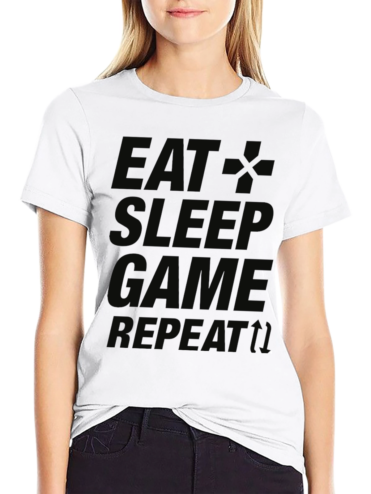 Eat Sleep Game Repeat Black T-Shirt