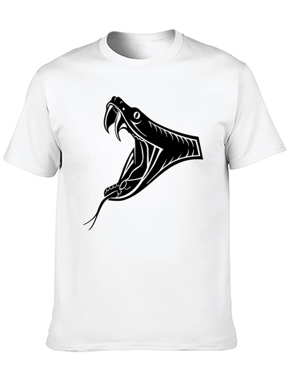 Mens Black T-Shirt - Snake Graphic Tee