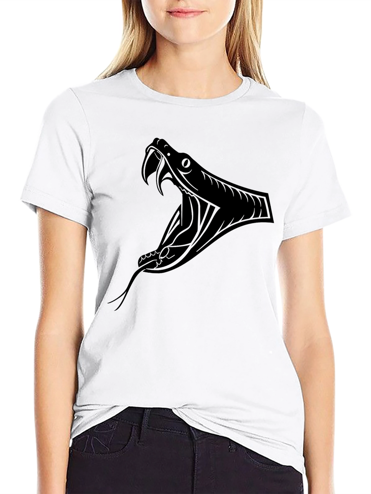 Mens Black T-Shirt - Snake Graphic Tee