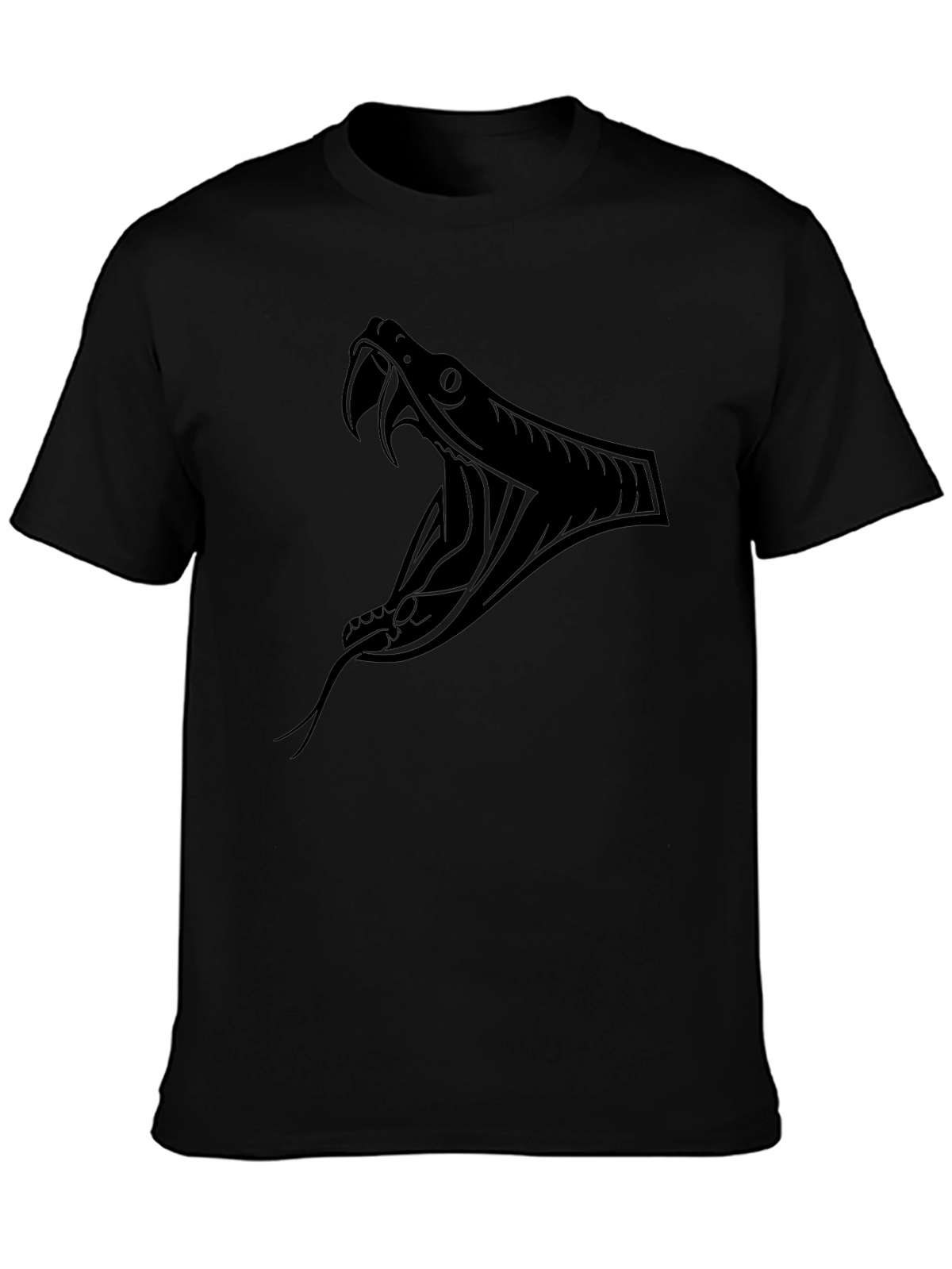 Mens Black T-Shirt - Snake Graphic Tee