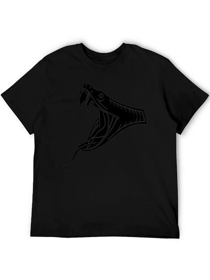Mens Black T-Shirt - Snake Graphic Tee