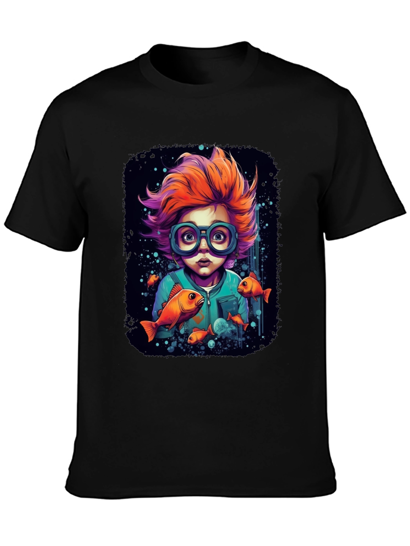 Boy with Fish Graphic T-Shirt