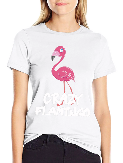 Crazy Flamingo Graphic Tee - Fun Novelty T-Shirt