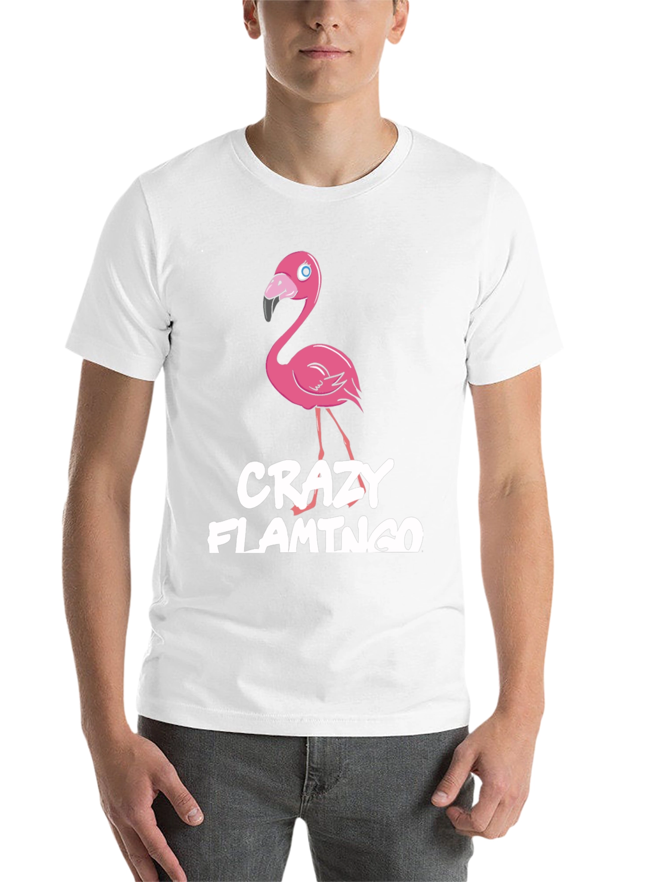 Crazy Flamingo Graphic Tee - Fun Novelty T-Shirt