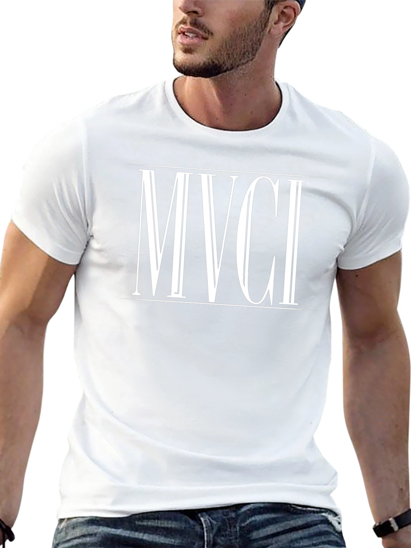 MVCI Roman Numeral Graphic Tee - Elegant Black T-Shirt