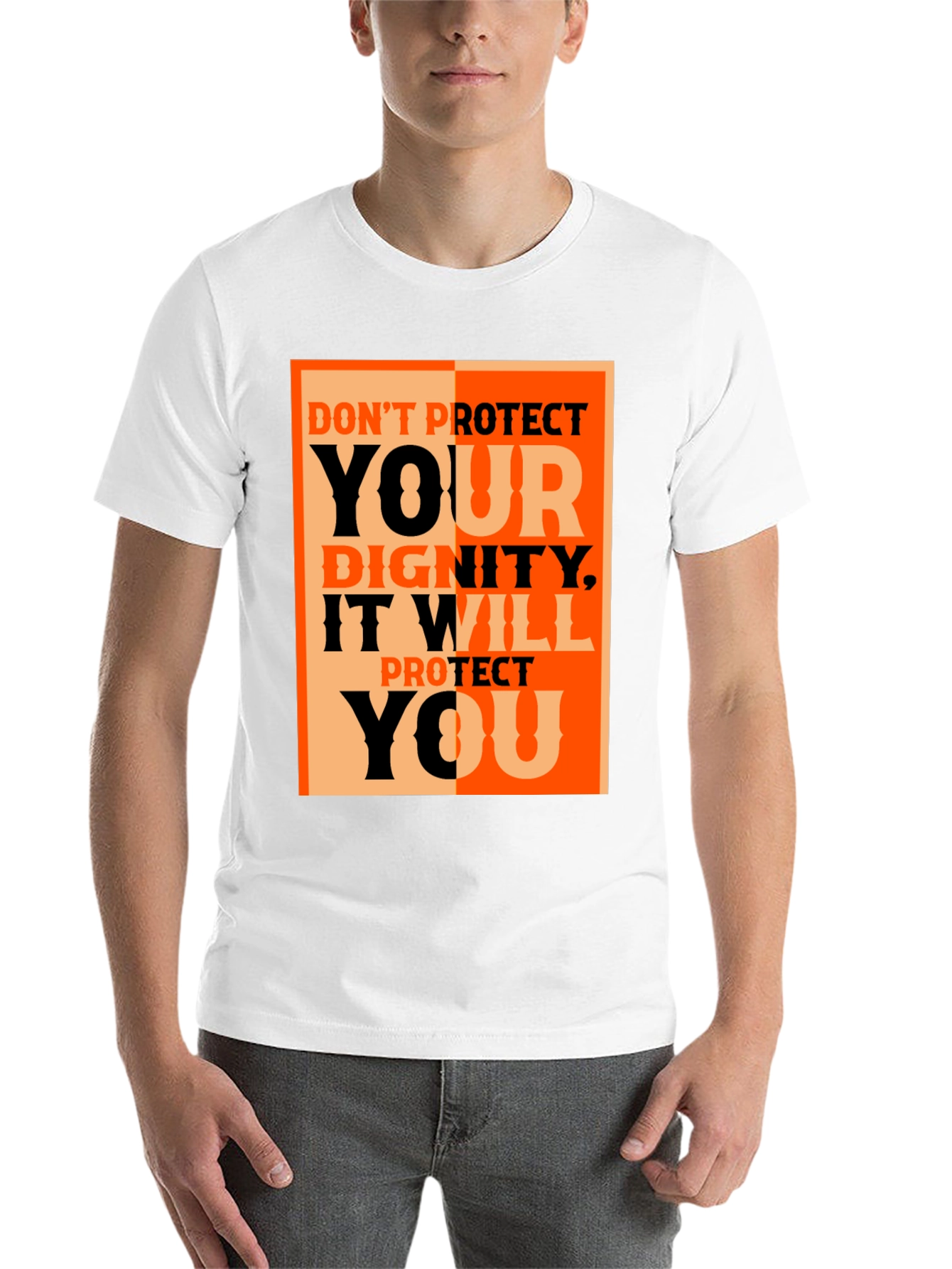 Dignity Protect You Graphic Tee - Black Cotton T-Shirt