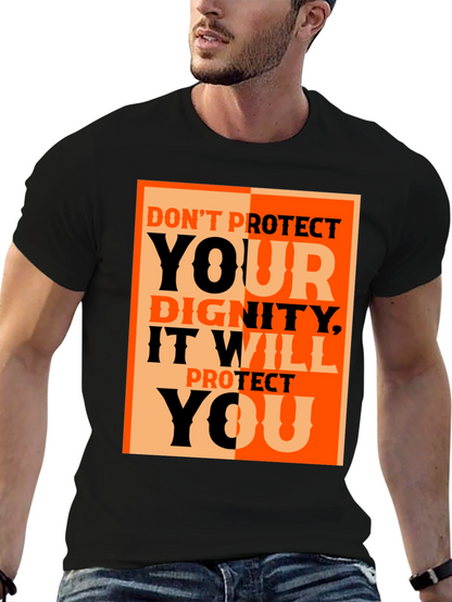 Dignity Protect You Graphic Tee - Black Cotton T-Shirt