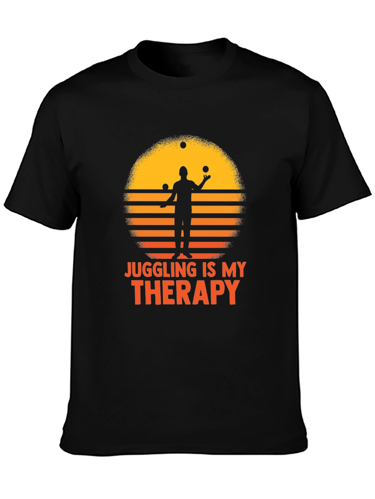 Juggling Therapy T-Shirt - Retro Sunset Design
