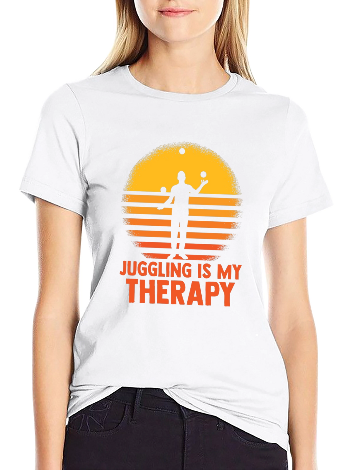 Juggling Therapy T-Shirt - Retro Sunset Design
