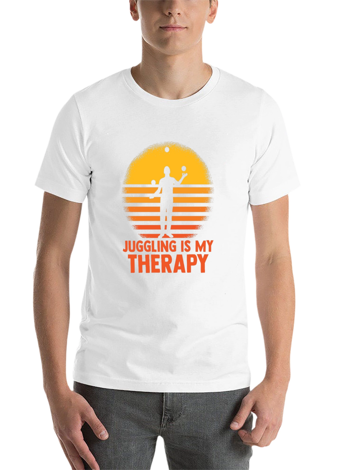 Juggling Therapy T-Shirt - Retro Sunset Design