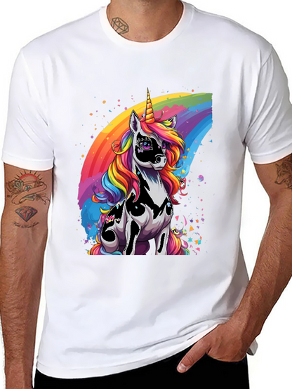 Rainbow Unicorn Graphic Tee - Black
