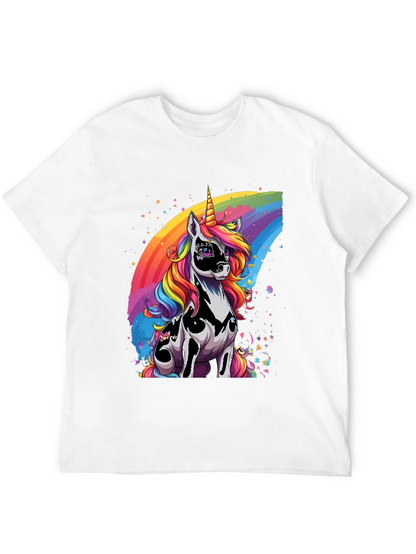 Rainbow Unicorn Graphic Tee - Black