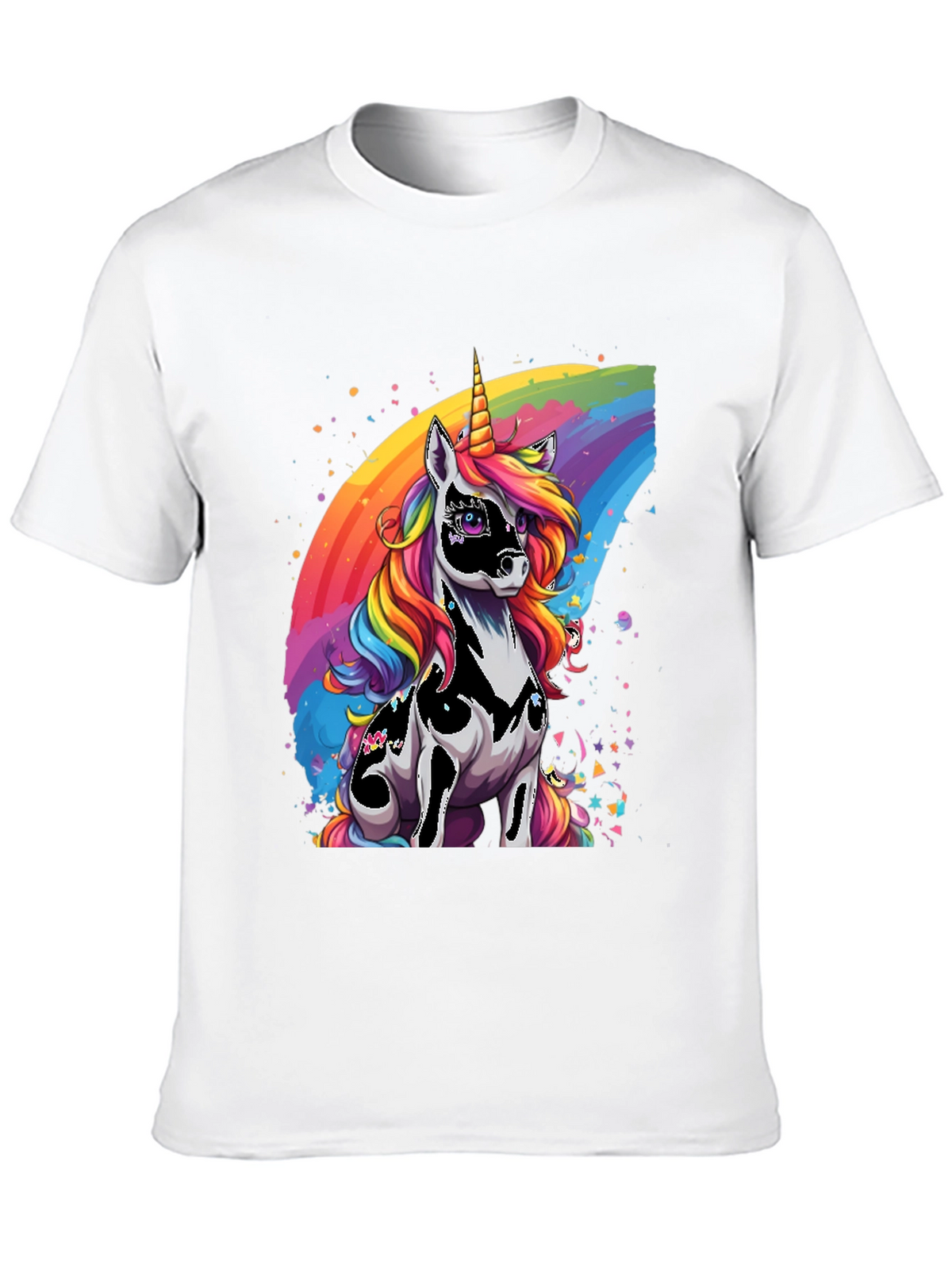 Rainbow Unicorn Graphic Tee - Black