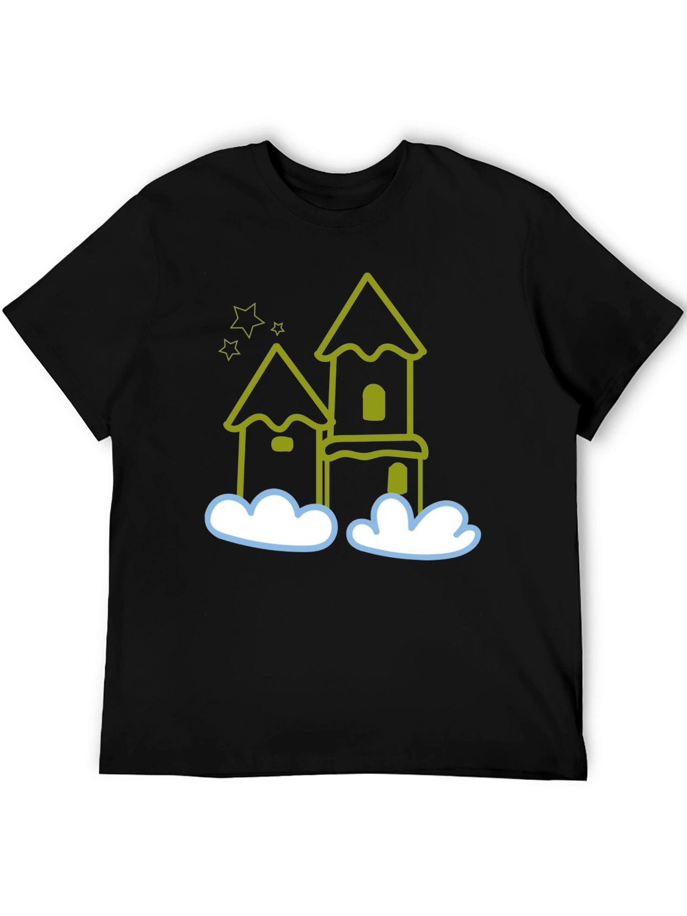 Whimsical Castle Black T-Shirt
