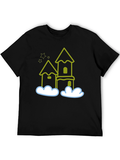 Whimsical Castle Black T-Shirt