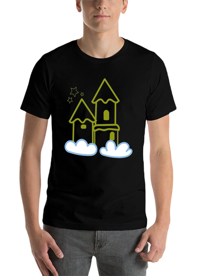 Whimsical Castle Black T-Shirt