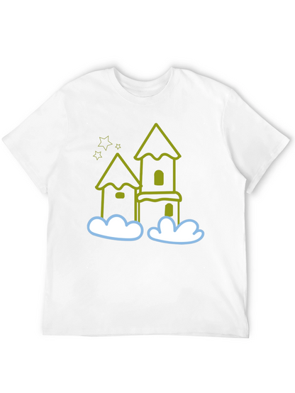 Whimsical Castle Black T-Shirt