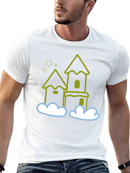 Whimsical Castle Black T-Shirt