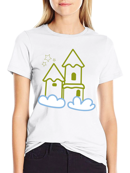 Whimsical Castle Black T-Shirt