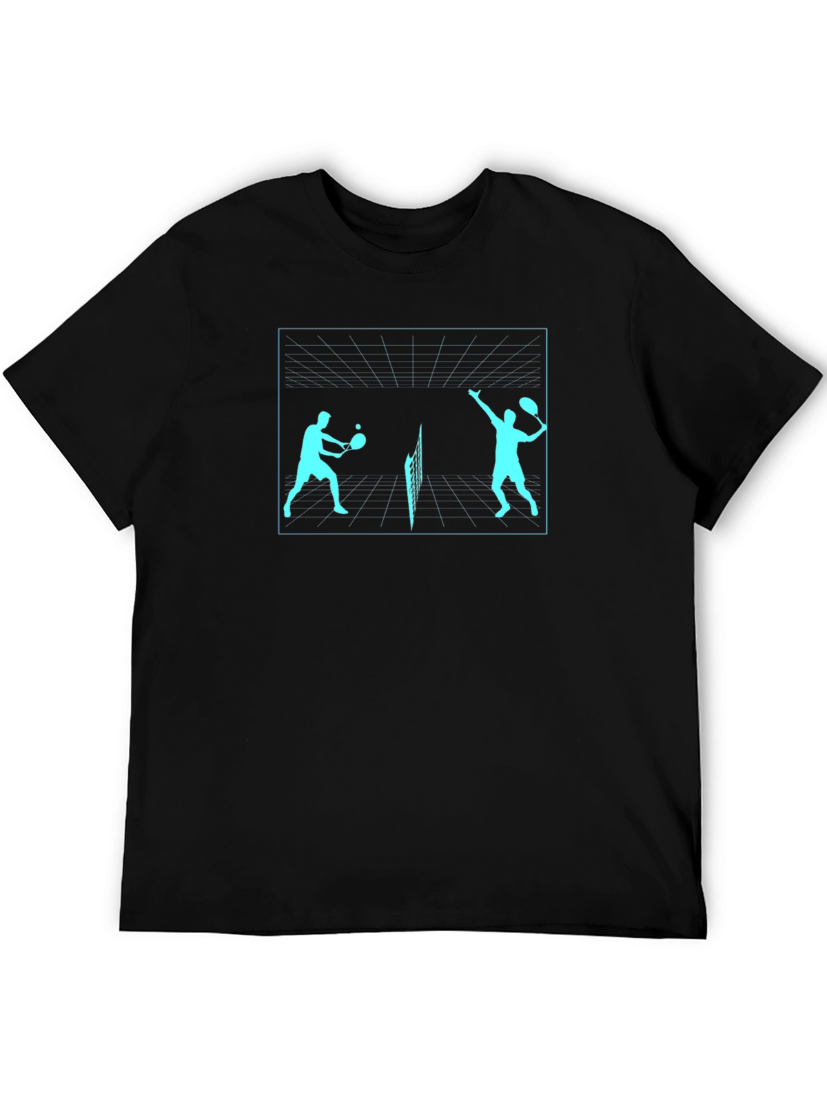 Tennis Players Graphic Tee - Black