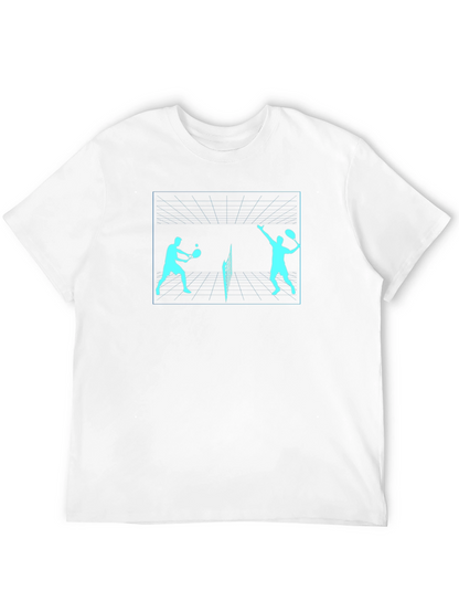 Tennis Players Graphic Tee - Black
