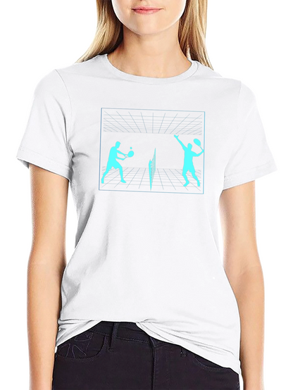 Tennis Players Graphic Tee - Black