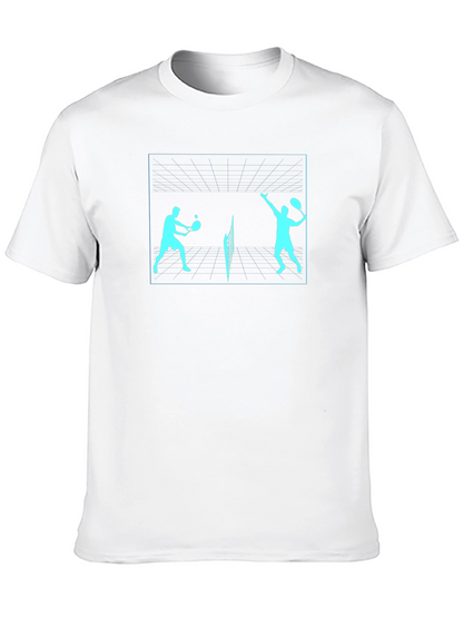 Tennis Players Graphic Tee - Black