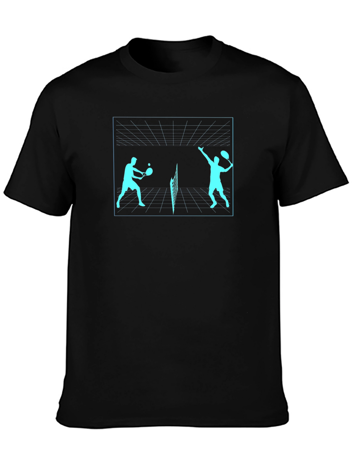 Tennis Players Graphic Tee - Black